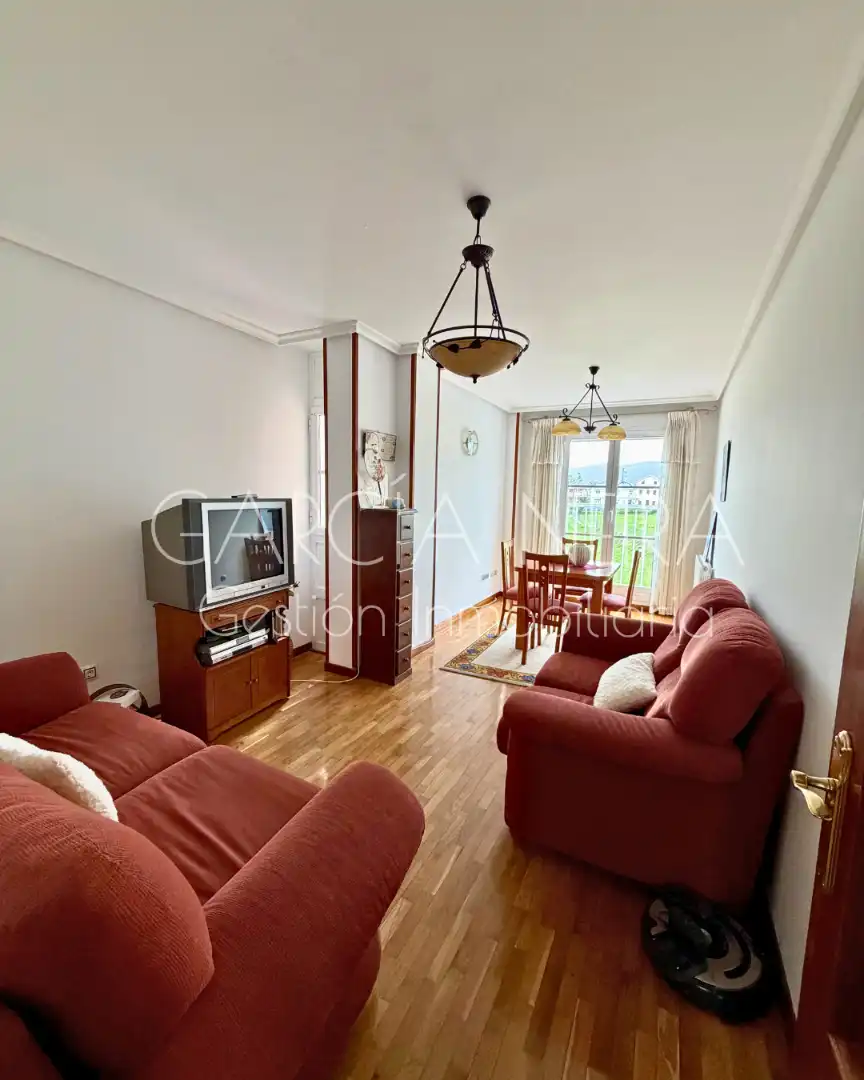 Sala de estar de Piso en venta en Navia con Calefacción, Parquet y Amueblado