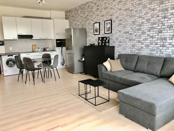 Sala d'estar de Estudi de lloguer en  Huesca Capital amb Moblat i Es permeten mascotes