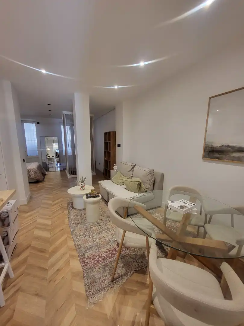 Sala de estar de Dúplex en venta en Madrid con Parquet, Amueblado y Horno