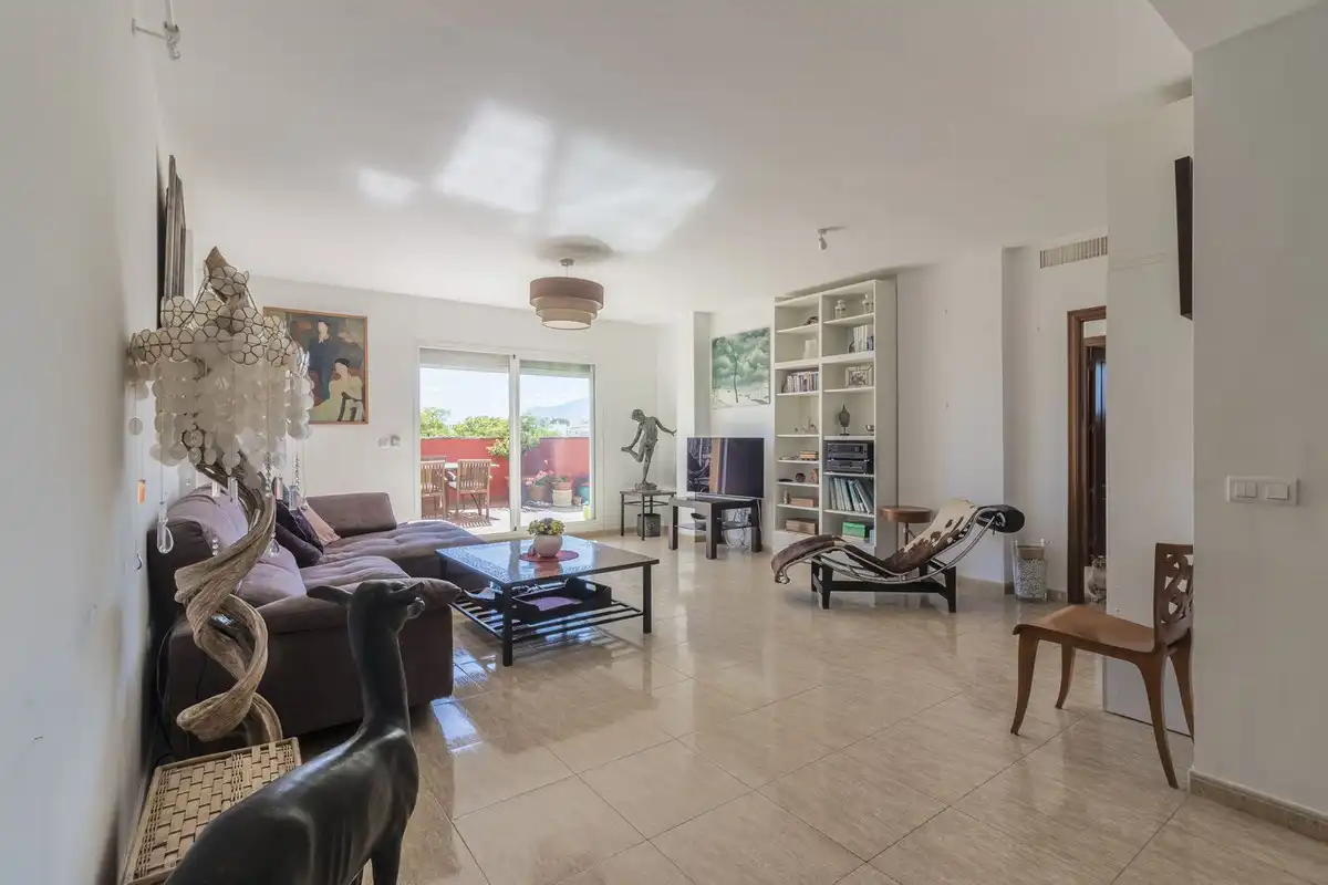 Living room of Attic for sale in Marbella  with Air Conditioner, Terrace and Furnished