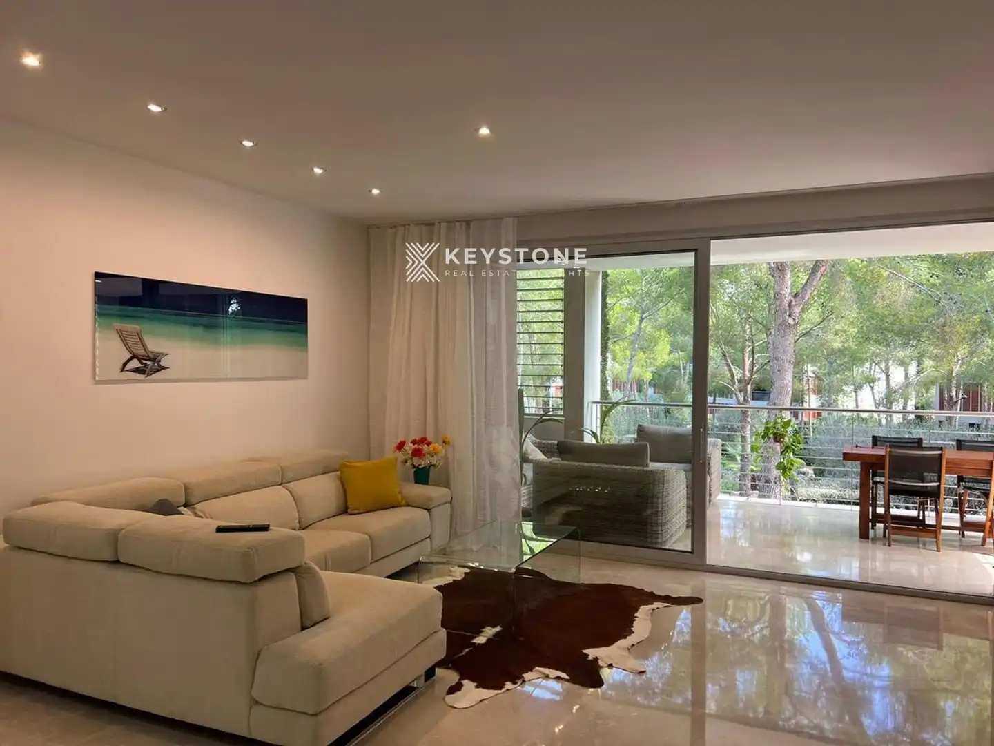 Wohnzimmer von Wohnung zur Miete in Calvià mit Klimaanlage, Heizung und Terrasse