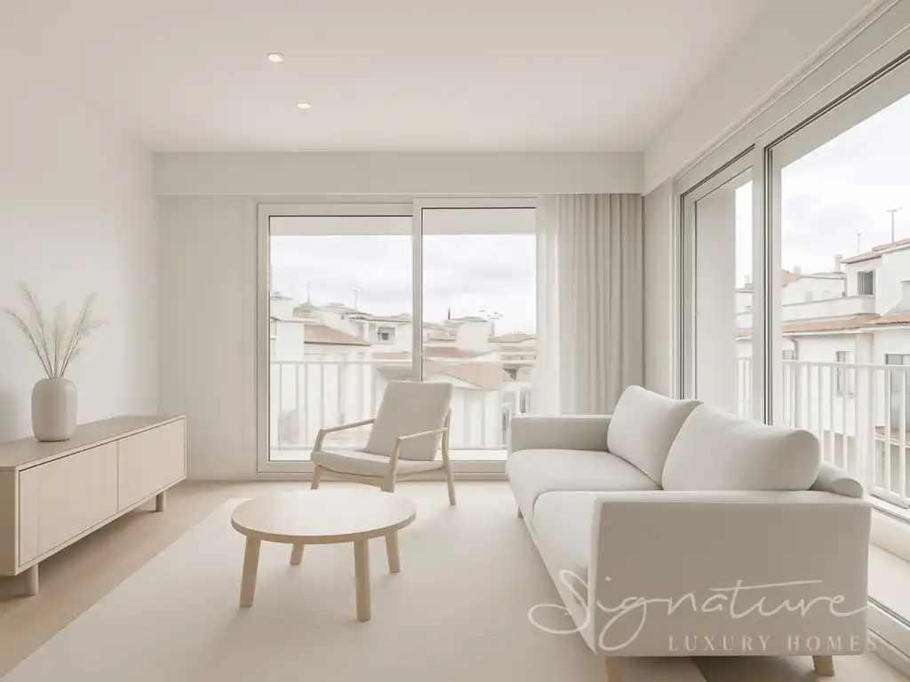 Living room of Attic for sale in Sant Cugat del Vallès  with Air Conditioner, Terrace and Swimming Pool