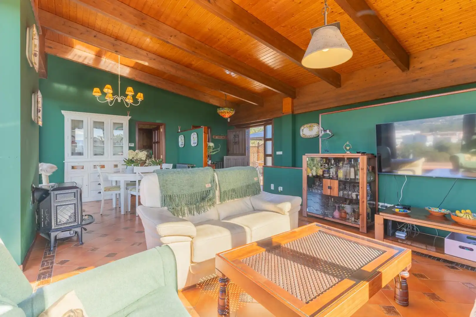 Sala de estar de Casa o chalet en venta en A Cañiza   con Calefacción, Jardín privado y Terraza