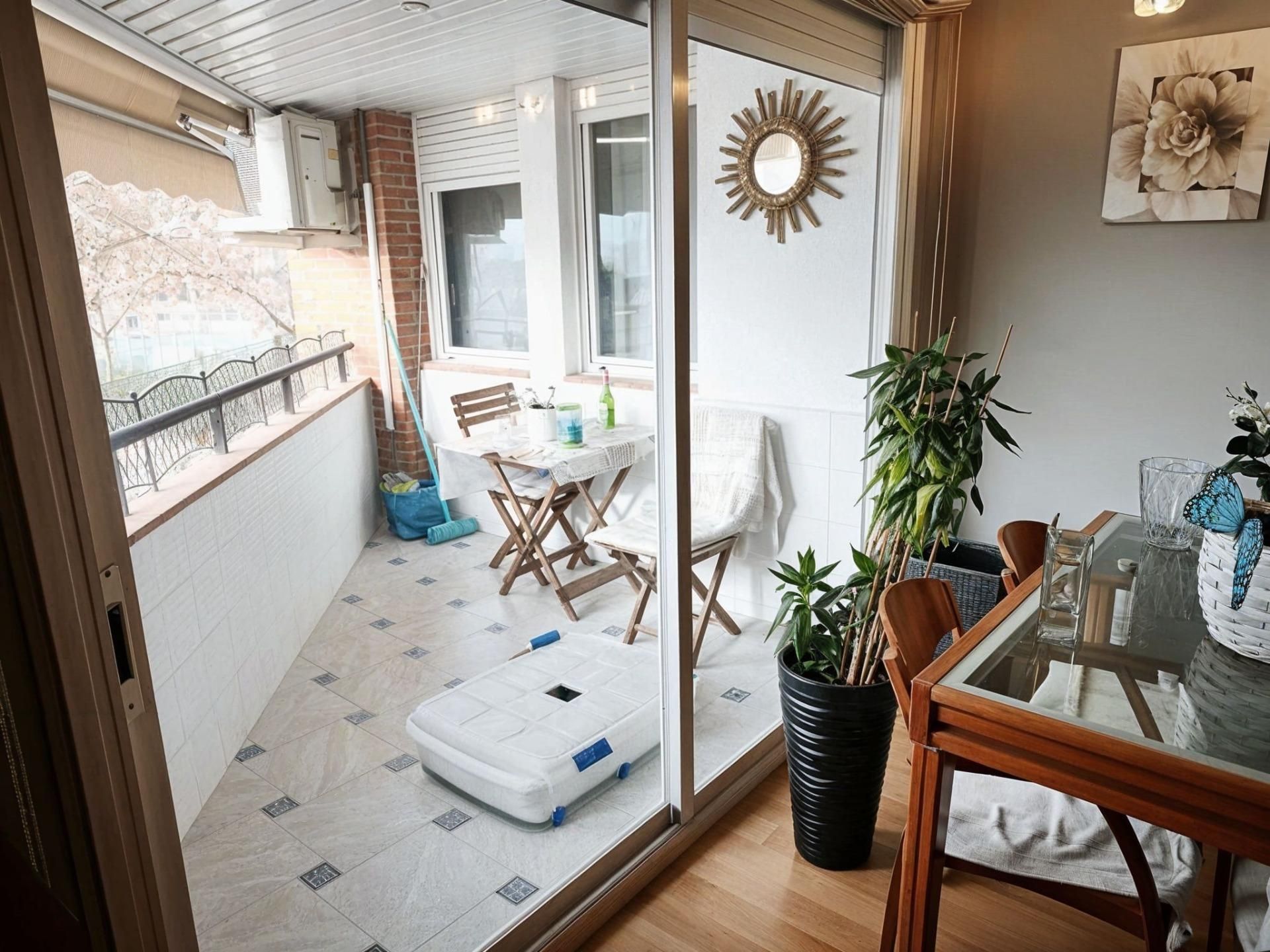 Balcony of Flat for sale in Sabadell  with Air Conditioner, Parquet flooring and Terrace