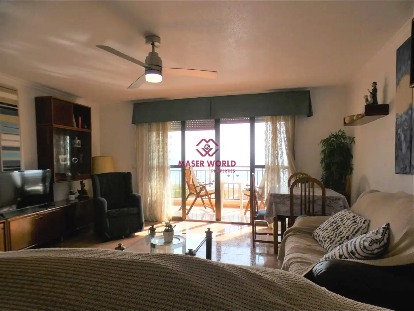 Sala de estar de Apartamento en venta en Mazarrón con Amueblado y Balcón