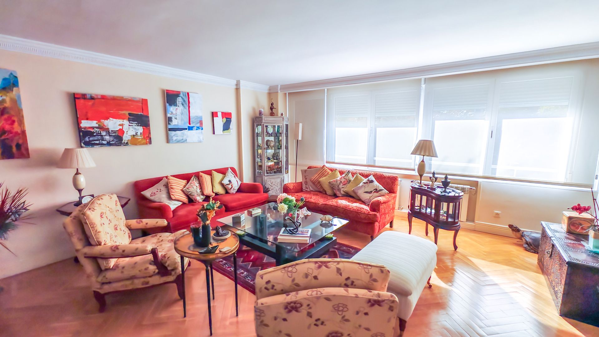 Living room of Flat for sale in  Madrid Capital  with Air Conditioner, Heating and Private garden