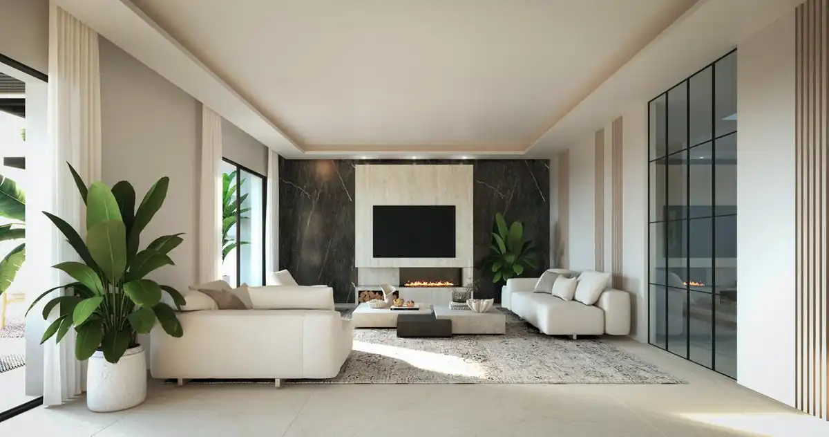 Sala de estar de Casa o chalet en venta en Benalmádena con Aire acondicionado, Jardín privado y Terraza