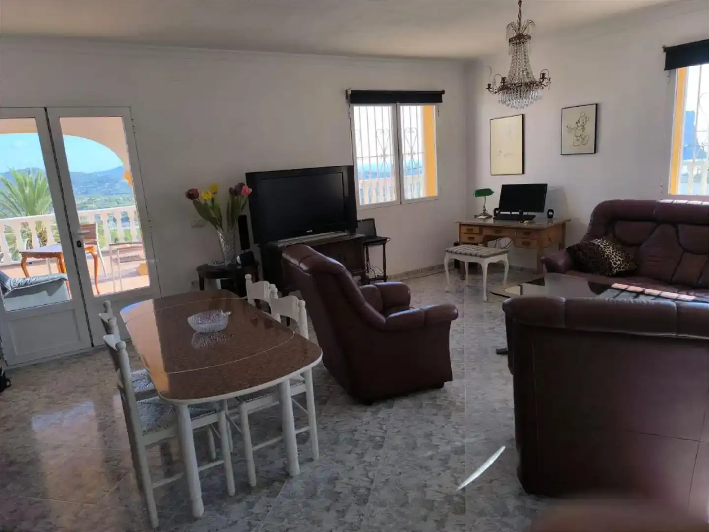 Living room of Flat for sale in Calpe / Calp  with Air Conditioner, Private garden and Swimming Pool