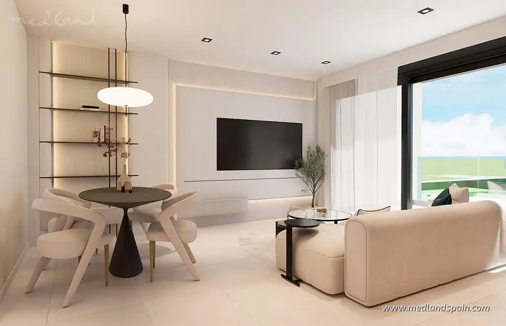 Sala de estar de Apartamento en venta en Pilar de la Horadada con Terraza y Piscina comunitaria