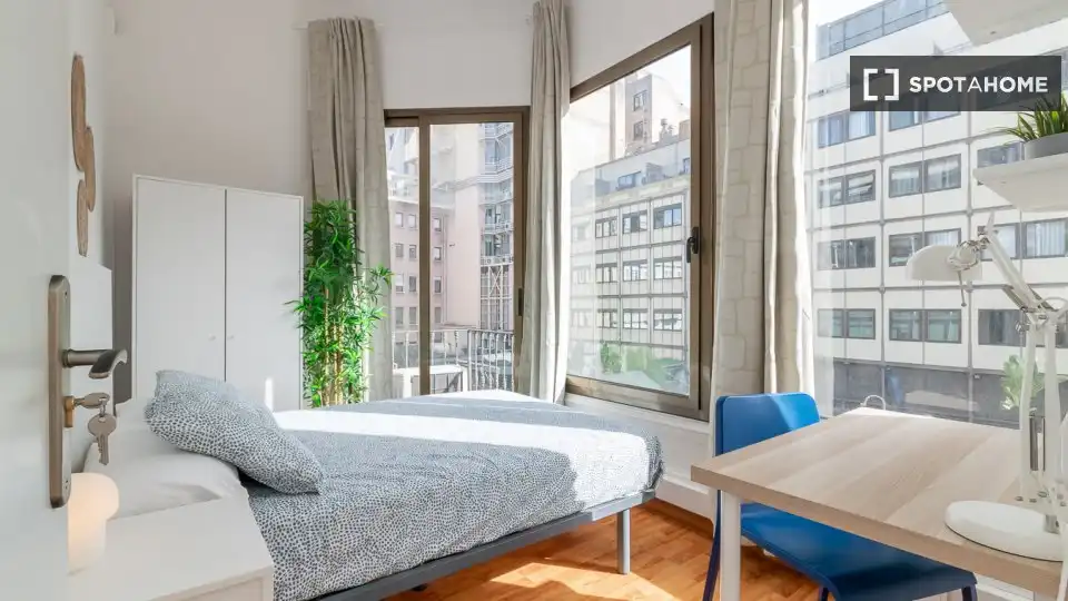 Habitación de Piso para compartir en Barcelona con Aire acondicionado, Calefacción y Amueblado