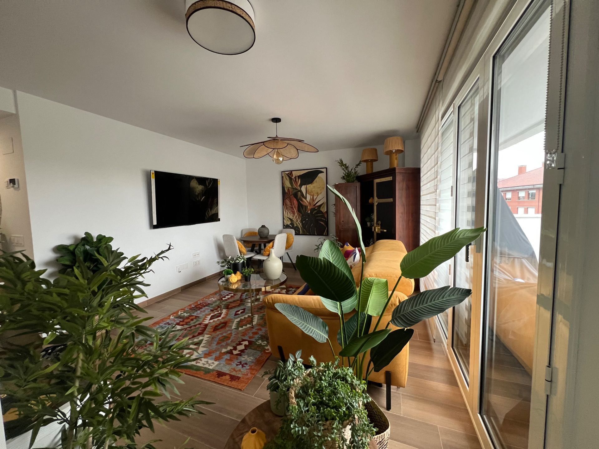 Living room of Flat to rent in Siero  with Heating, Parquet flooring and Terrace