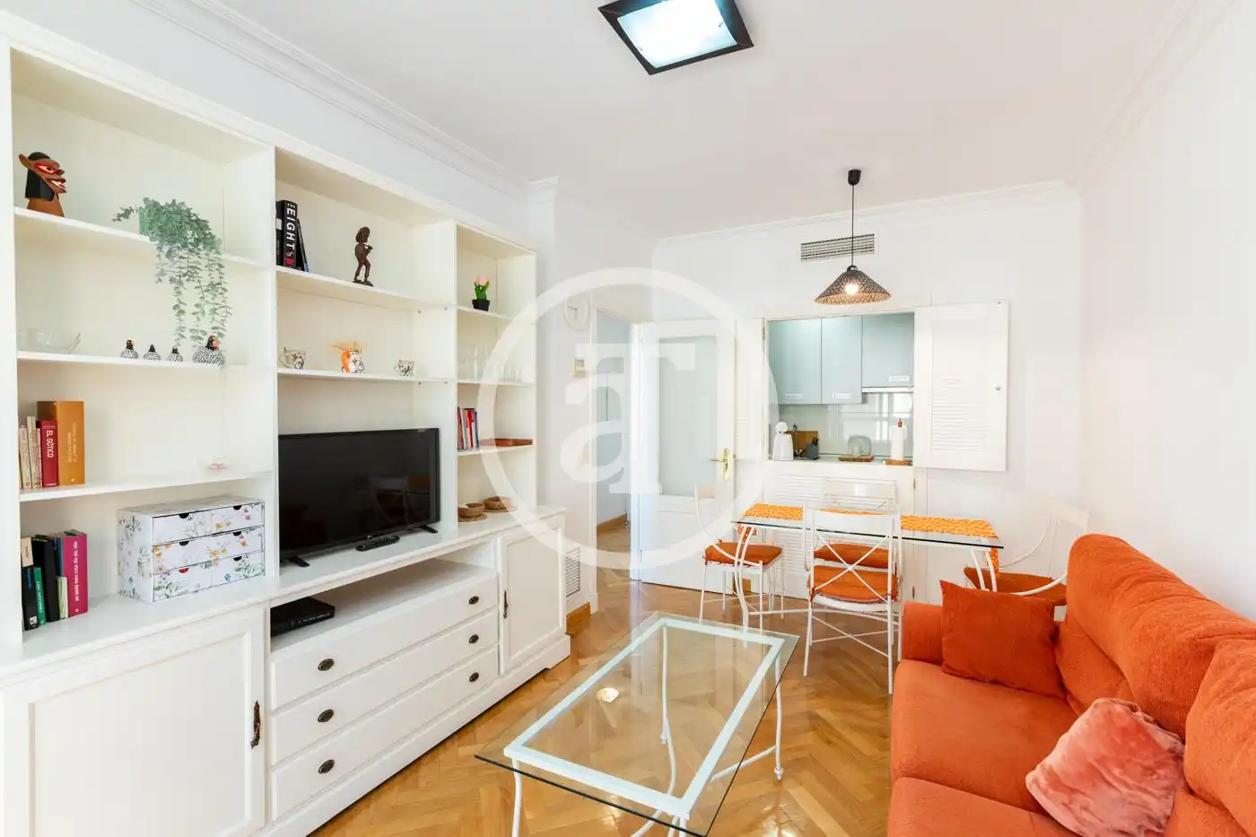 Living room of Flat for rent in Madrid  with Air Conditioner, Heating and Furnished