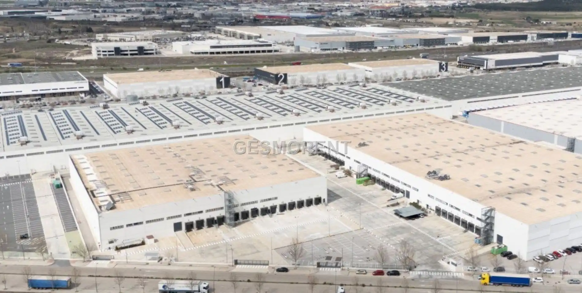 Außenansicht von Fabrikhallen zur Miete in Getafe