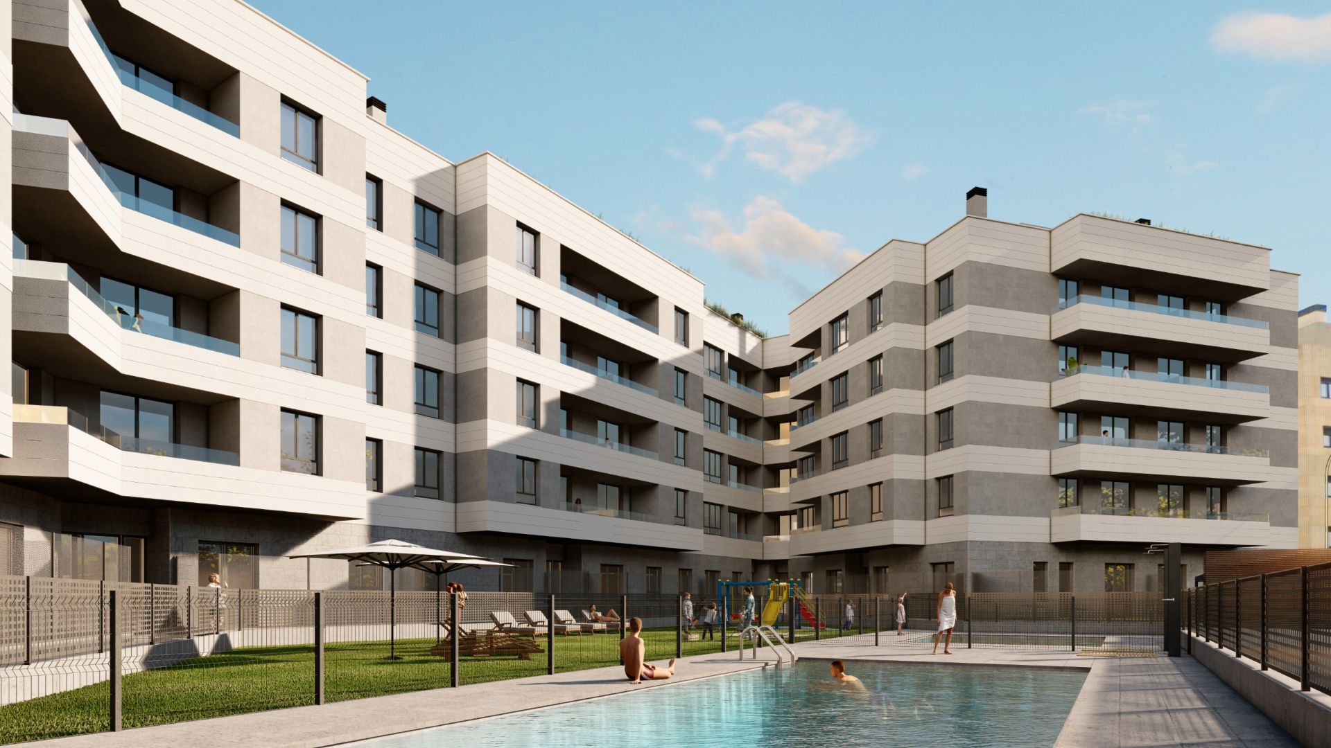 Vista exterior de Apartament en venda en Palencia Capital amb Terrassa, Traster i Piscina comunitària