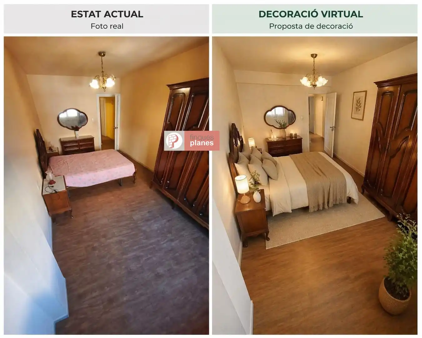 Dormitori de Pis en venda en Lleida amb Parquet, Moblat i Balcó
