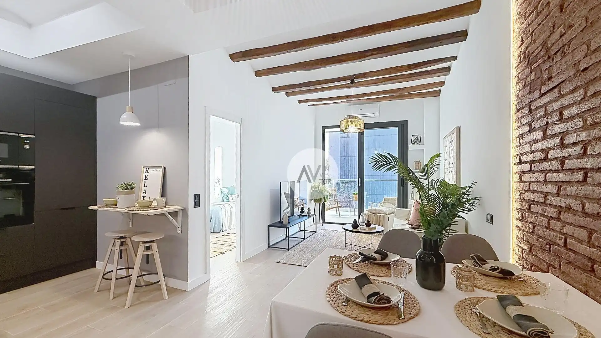 Sala de estar de Ático en venta en  Barcelona Capital con Aire acondicionado, Parquet y Terraza