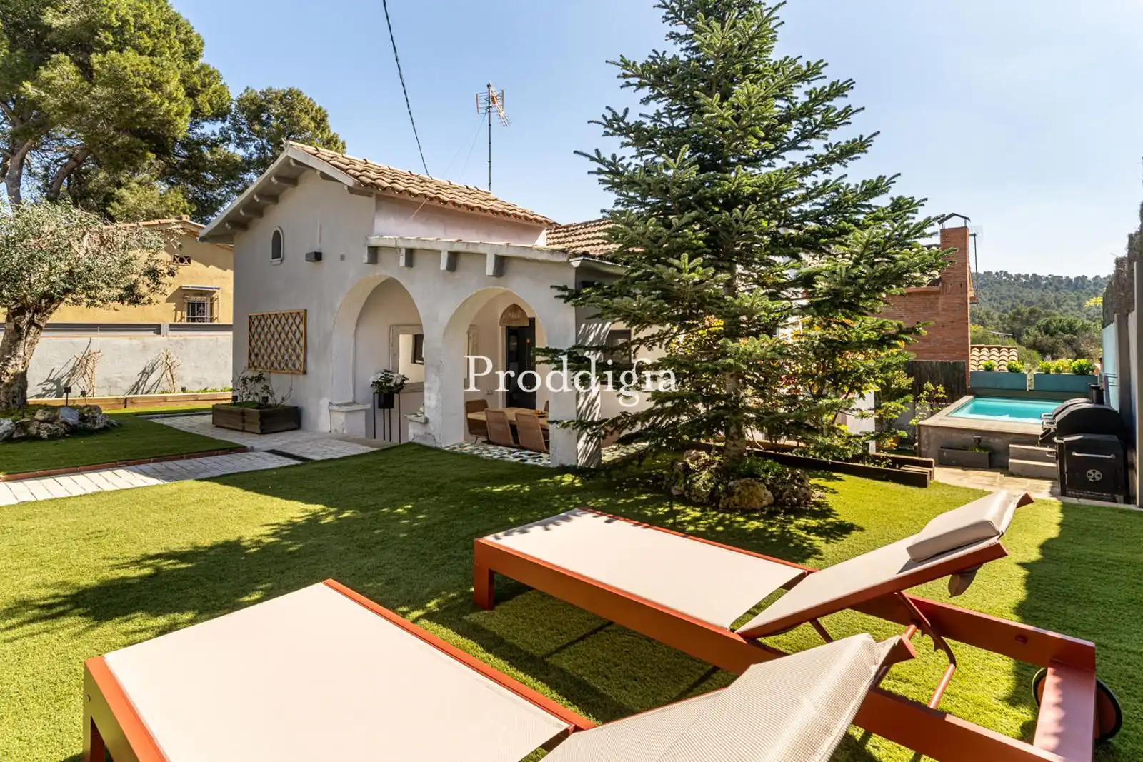 Garten von Haus oder Chalet zur Miete in Sant Cugat del Vallès mit Heizung, Terrasse und Schwimmbad