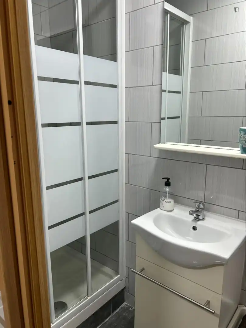 Baño de Estudio de alquiler en L'Hospitalet de Llobregat con Aire acondicionado, Calefacción y Amueblado