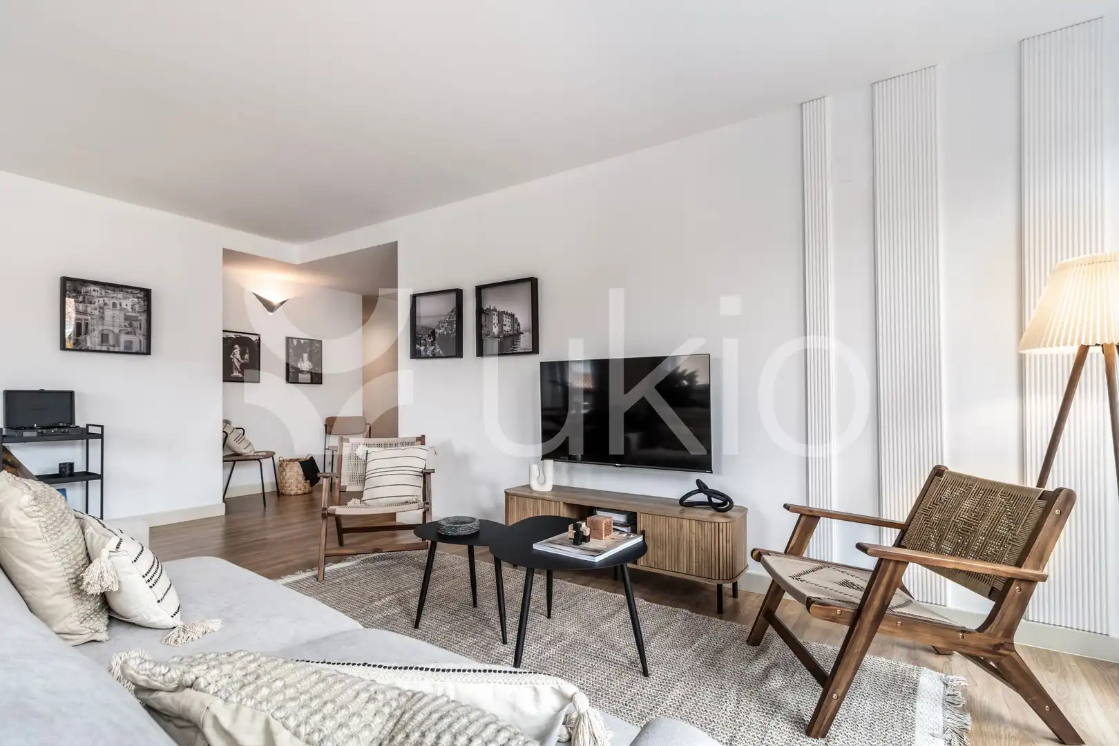 Wohnzimmer von Wohnung zur Miete in Madrid mit Klimaanlage, Heizung und Terrasse