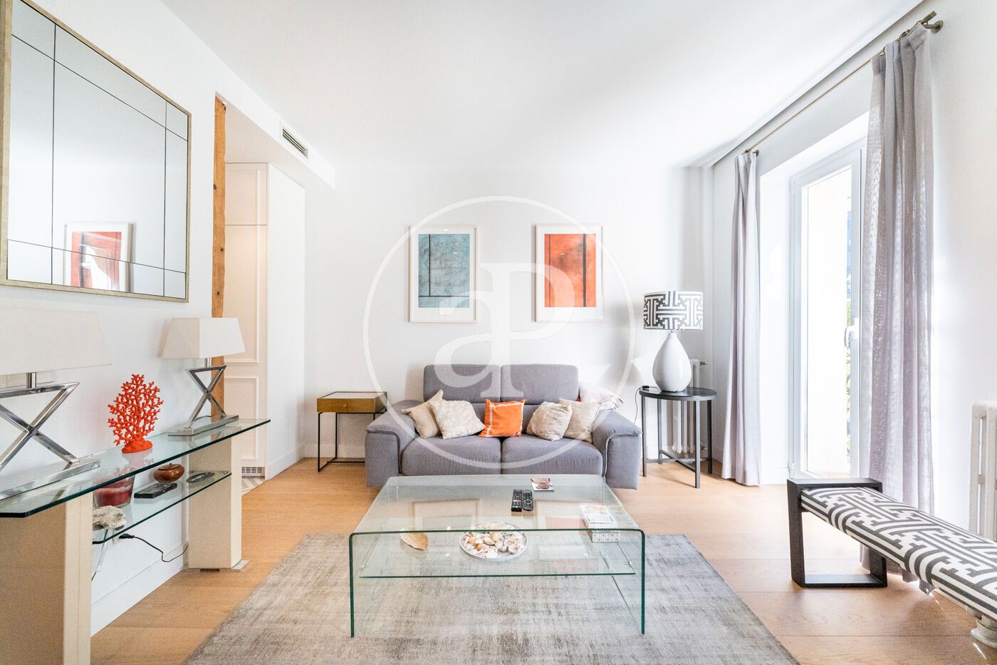 Living room of Flat to rent in  Madrid Capital  with Air Conditioner, Heating and Terrace