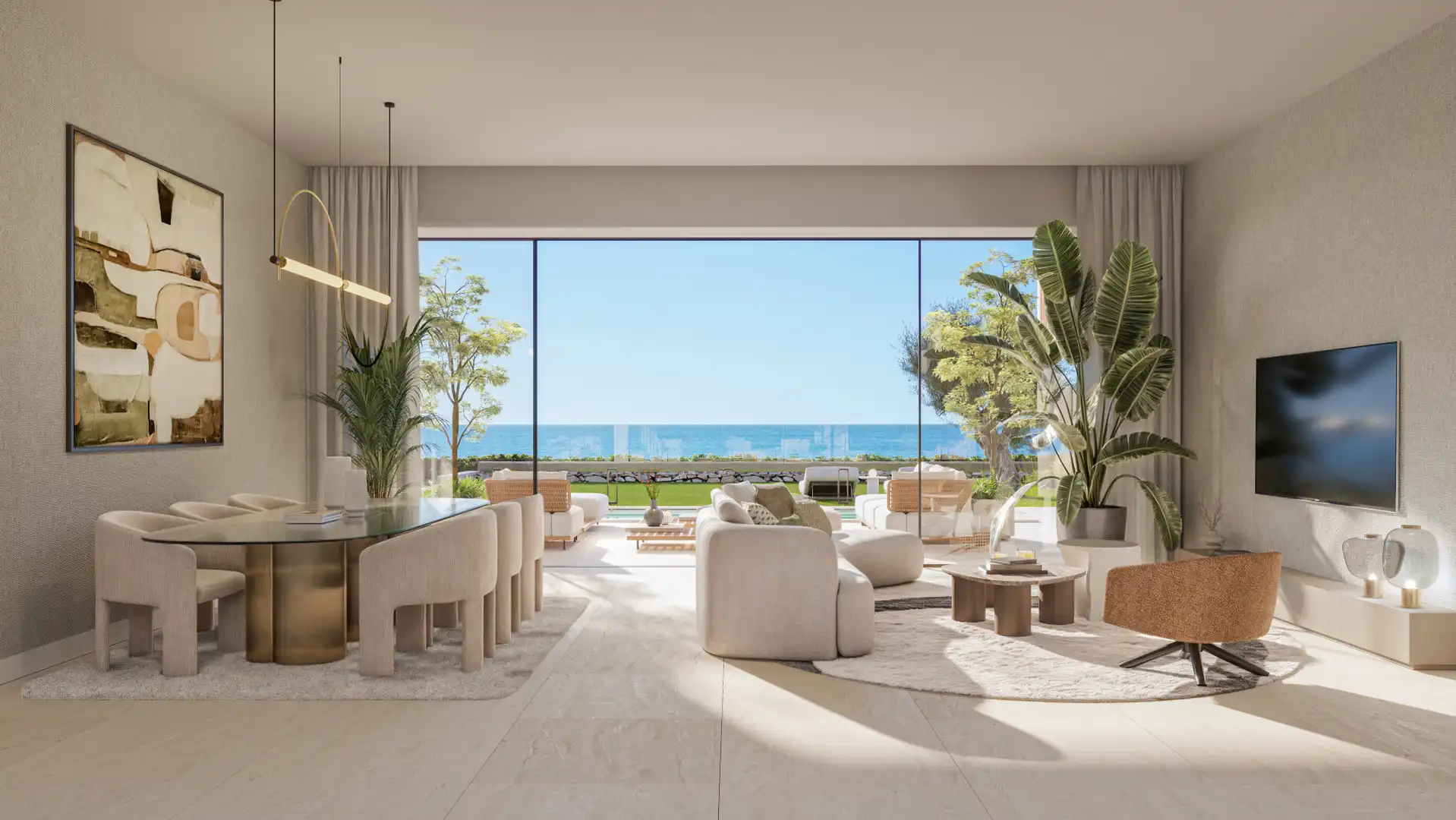 Living room of Attic for sale in Manilva  with Air Conditioner, Terrace and Swimming Pool