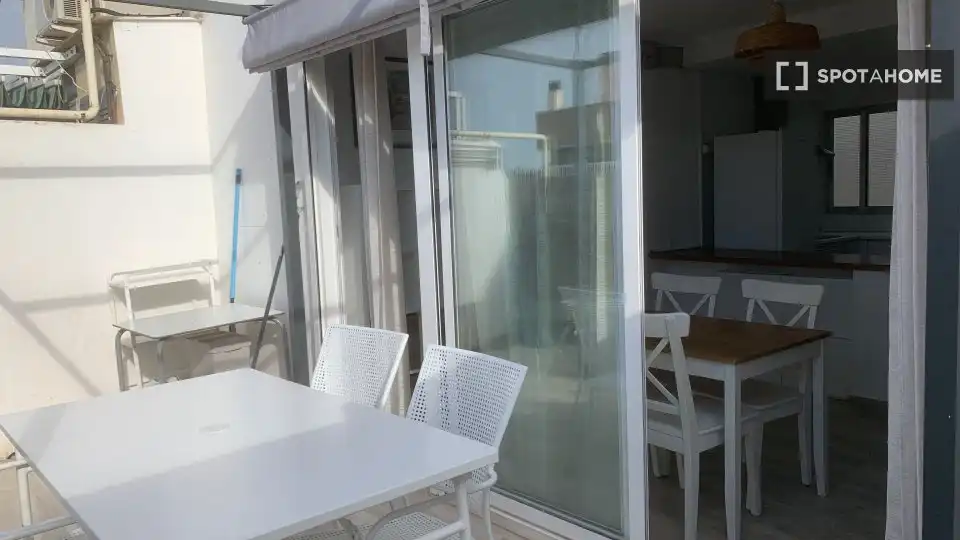 Terrace of Flat for rent in Valencia  with Air Conditioner, Heating and Furnished