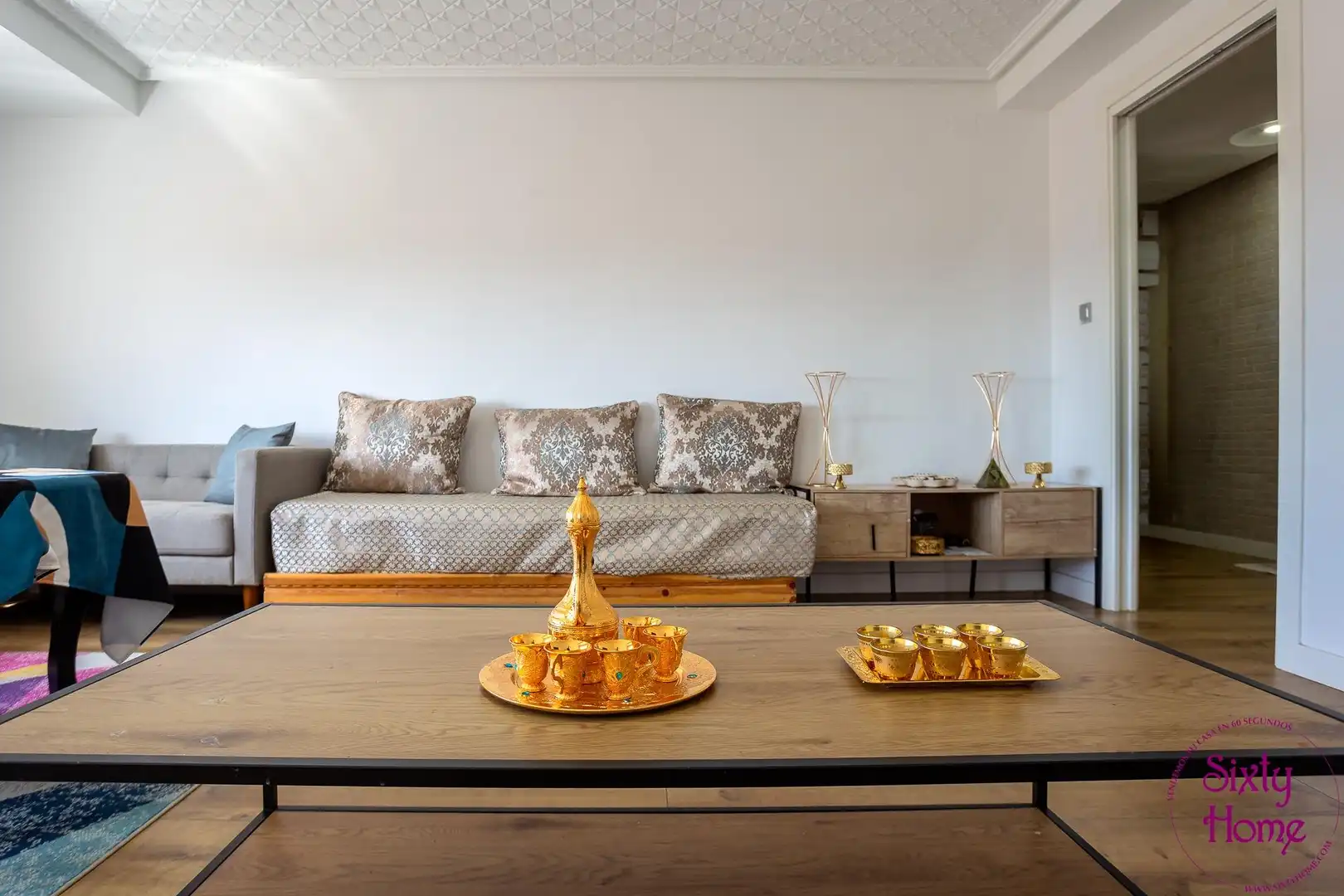 Sala de estar de Piso en venta en Tauste con Calefacción, Parquet y Amueblado