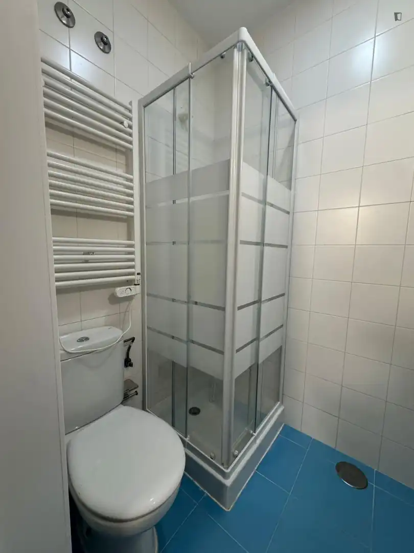 Bany de Apartament de lloguer en Madrid amb Aire condicionat, Moblat i Rentadora
