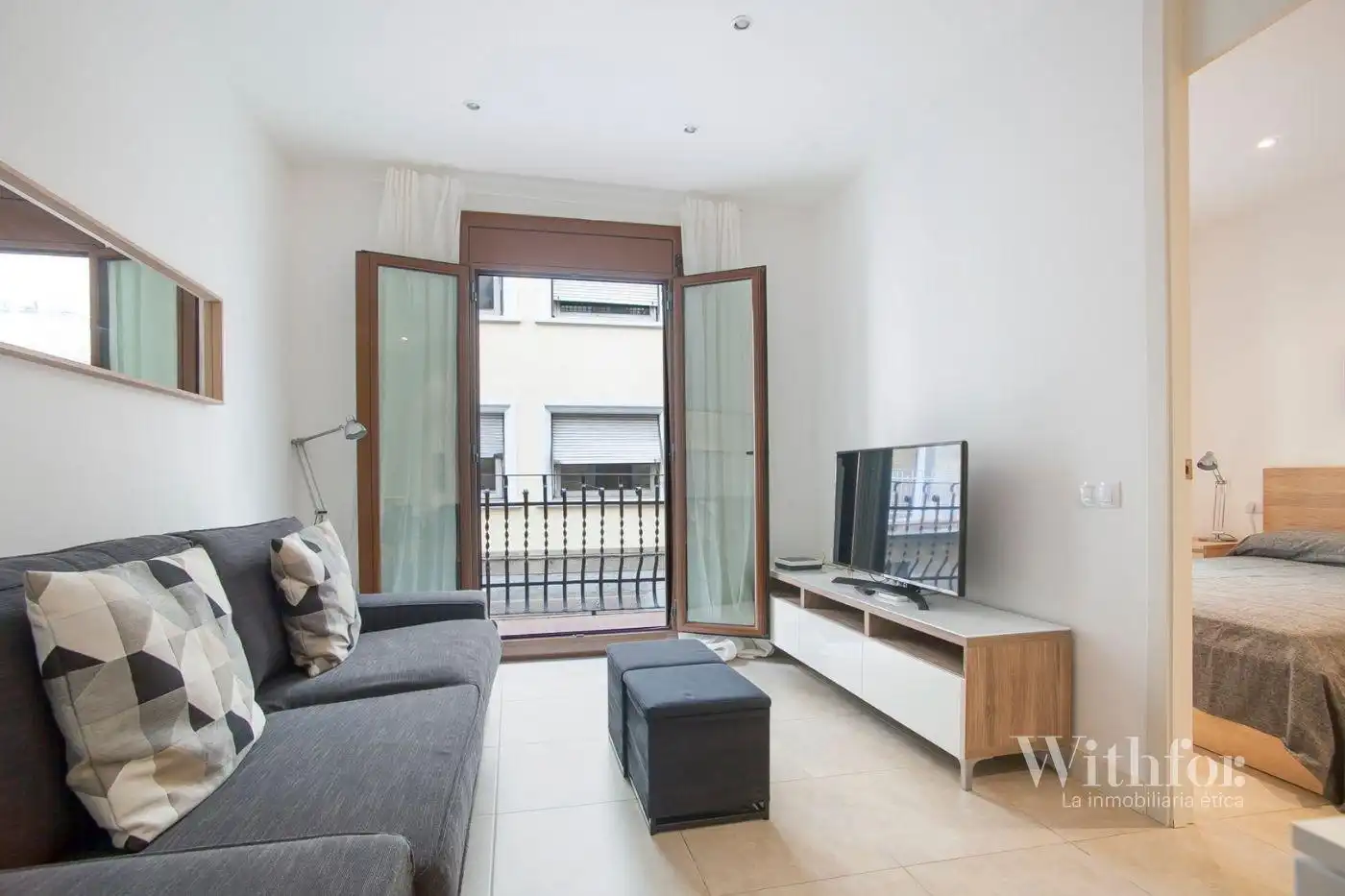 Sala de estar de Piso en venta en Barcelona con Aire acondicionado, Calefacción y Balcón