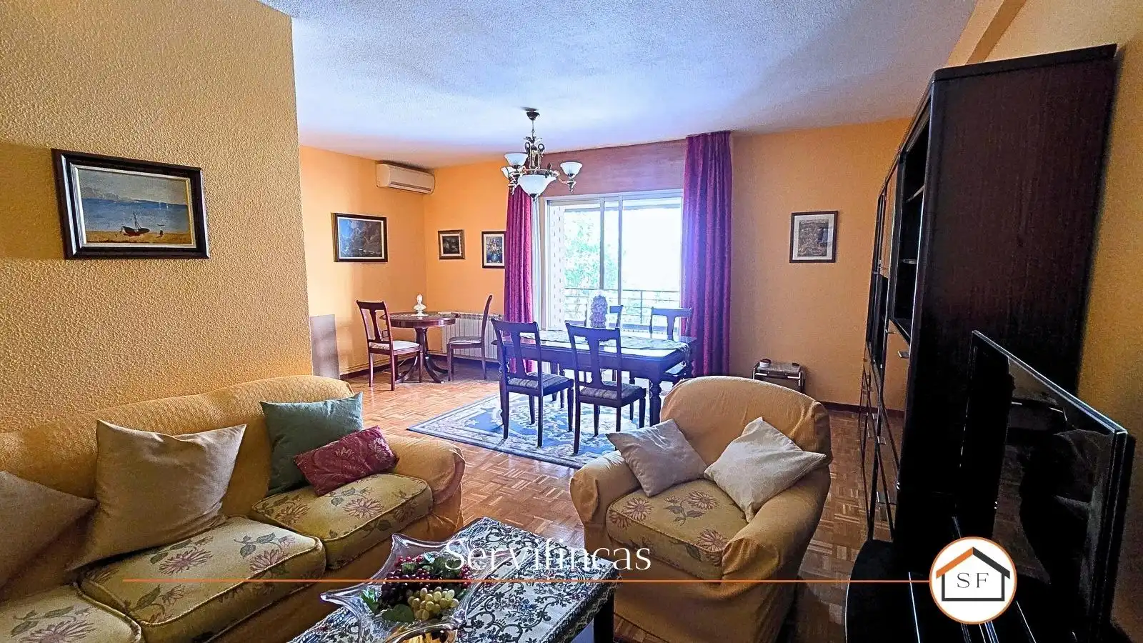 Wohnzimmer von Wohnung zum Verkauf in Madrid mit Klimaanlage, Heizung und Parkett