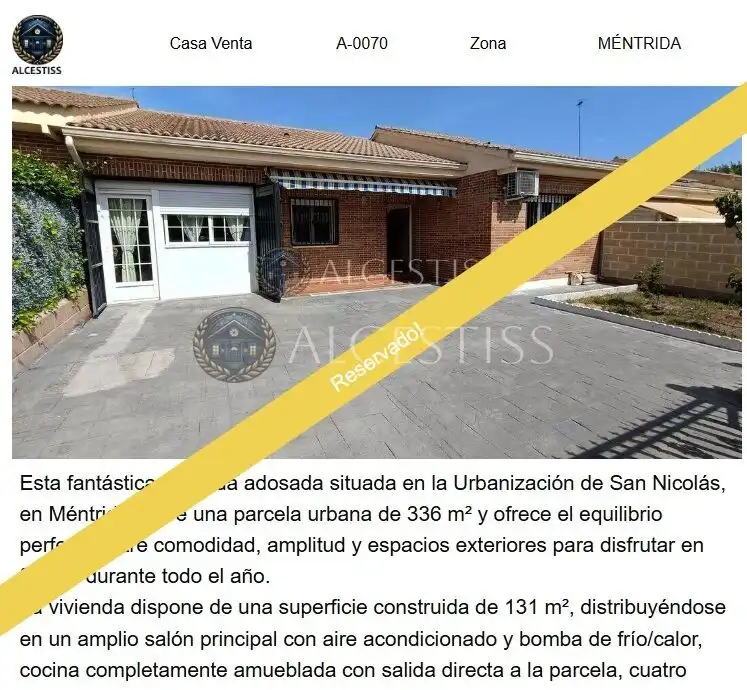 Adossat amb jardí en venda a Méntrida