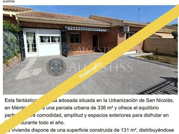 Adossat amb jardí en venda a Méntrida