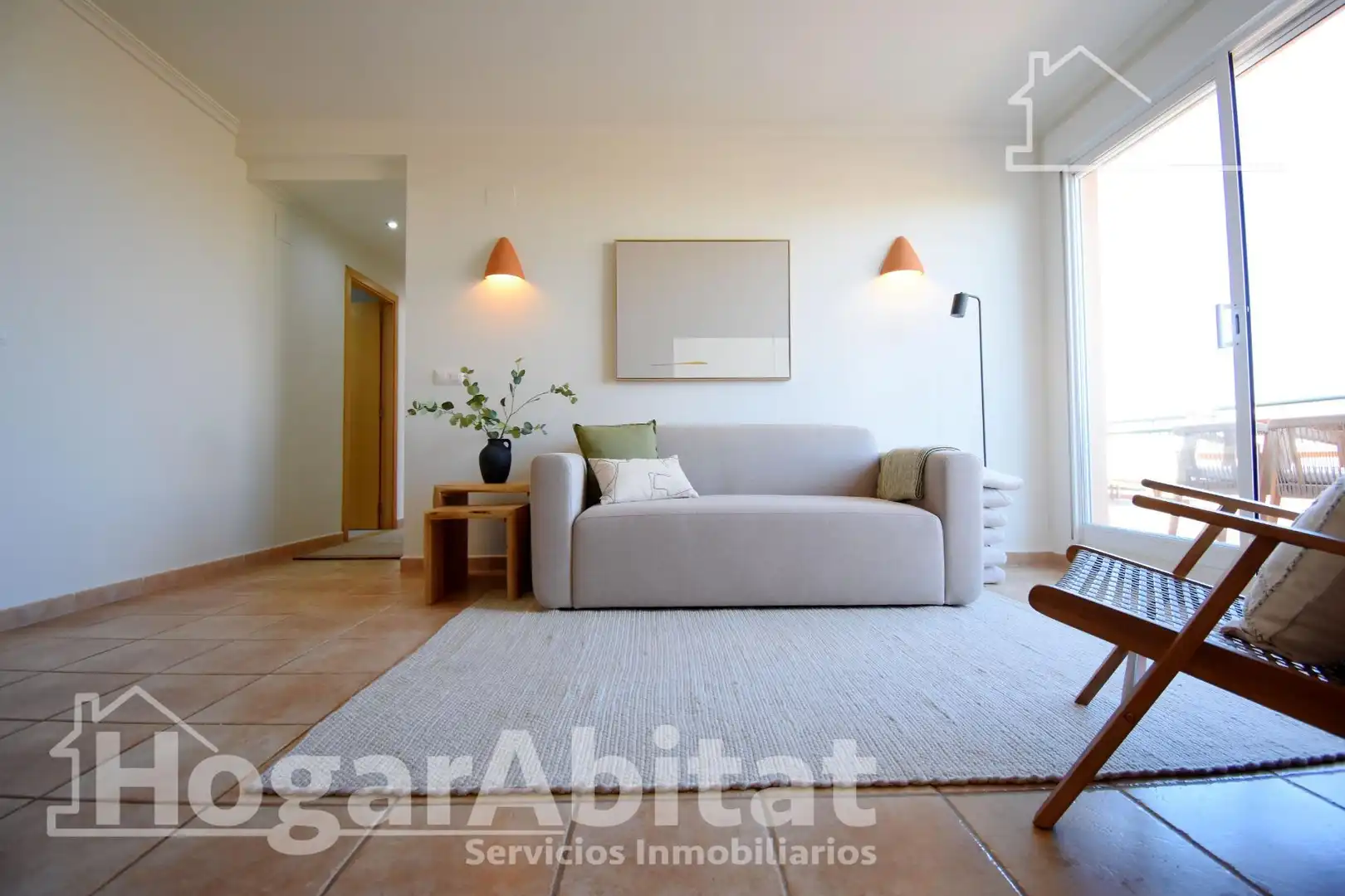 Sala de estar de Piso en venta en Pedreguer con Calefacción, Terraza y Amueblado