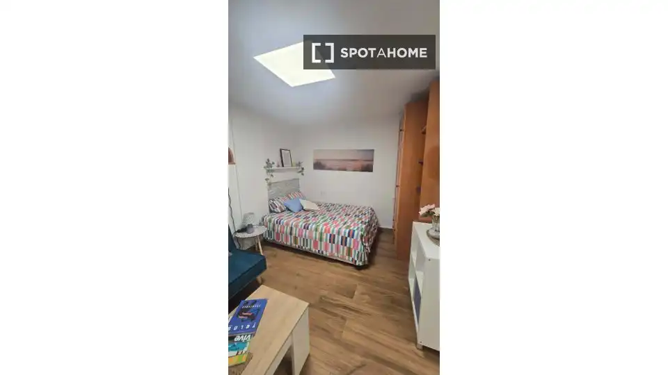 Schlafzimmer von Wohnung zur untervermieten in Málaga mit Klimaanlage, Terrasse und Möbliert