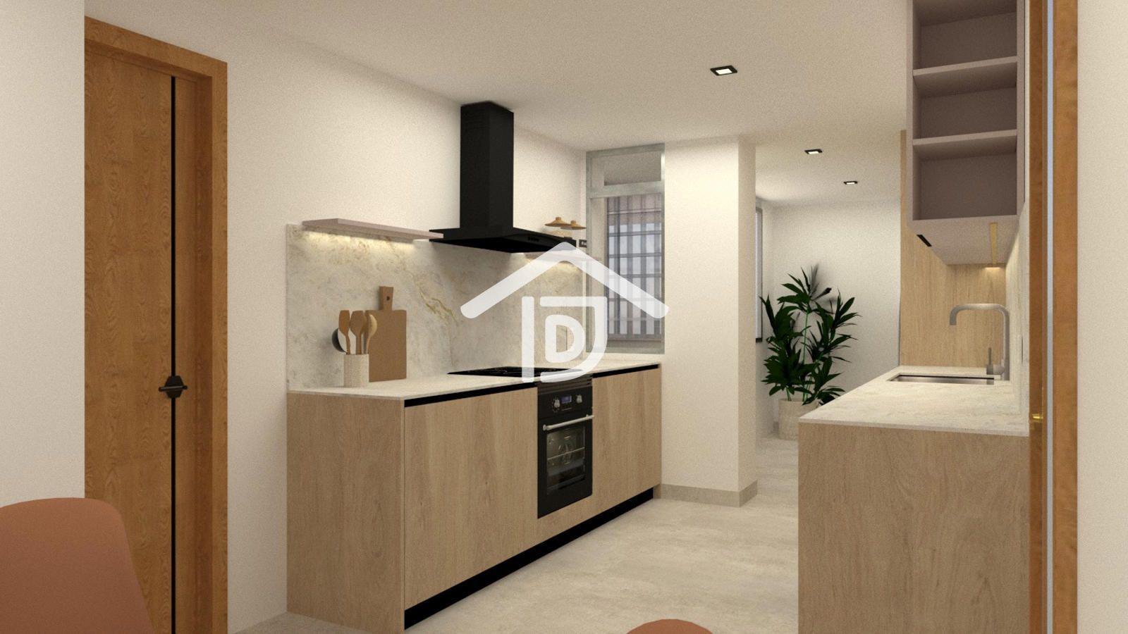 Kitchen of Flat to rent in  Valencia Capital  with Air Conditioner, Heating and Oven
