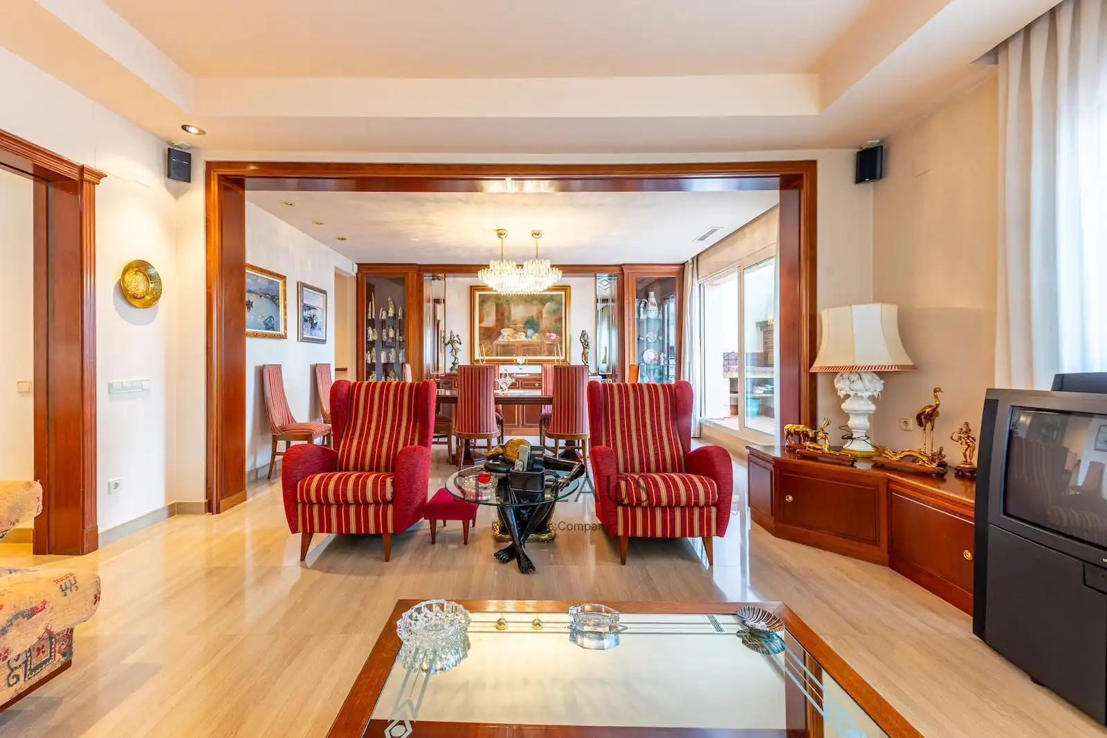 Wohnzimmer von Dachboden zum Verkauf in Badalona mit Heizung, Terrasse und Alarm