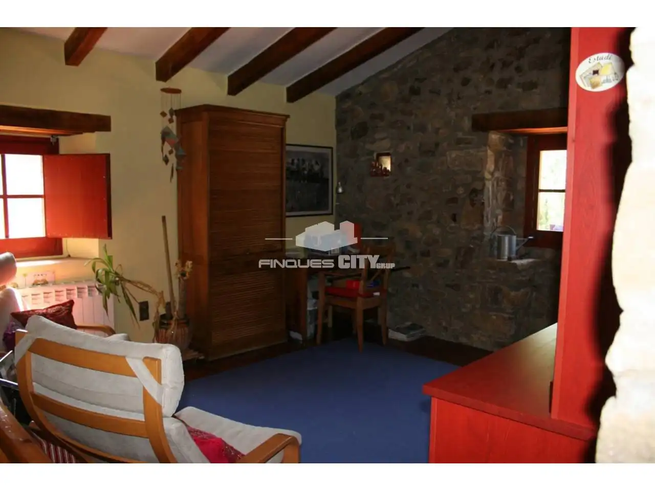 Living room of Country homes for sale in Sant Aniol de Finestres  with Air Conditioner, Heating and Private garden