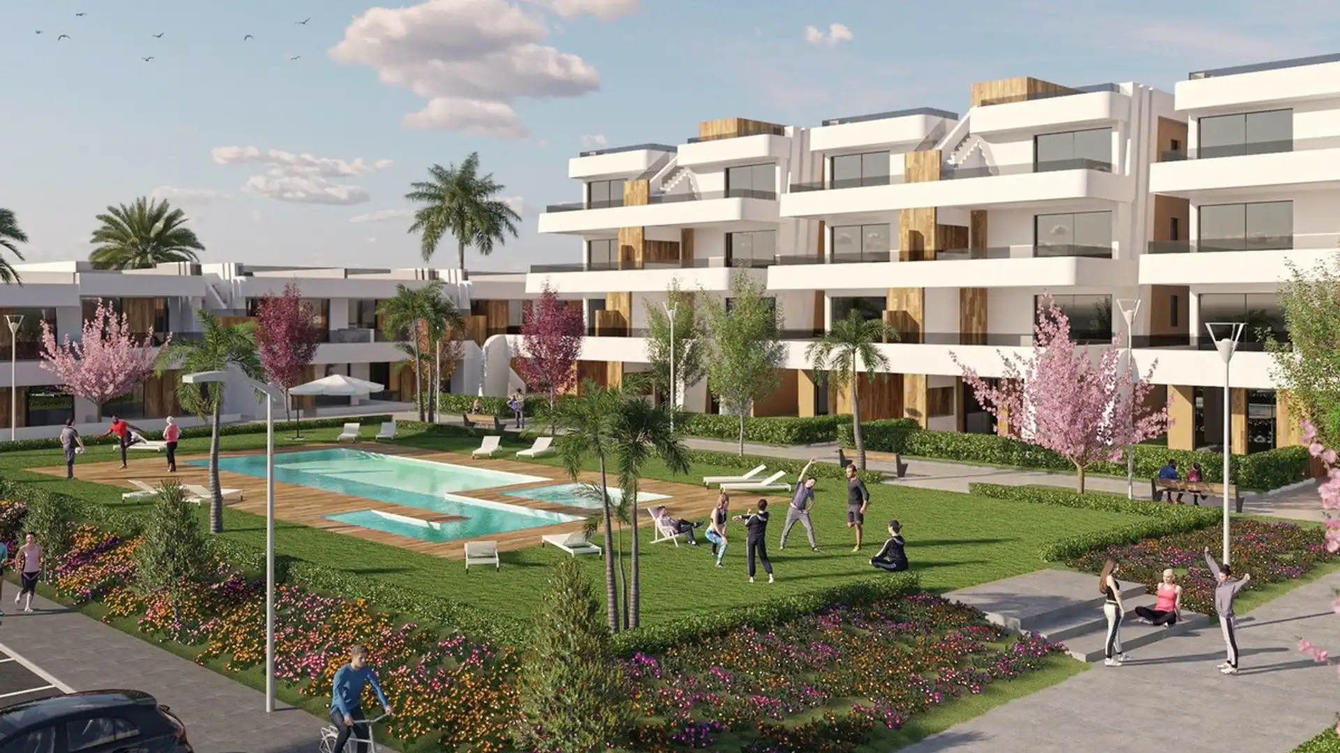 Außenansicht von Wohnungen zum Verkauf in Alhama de Murcia mit Gemeinschaftspool