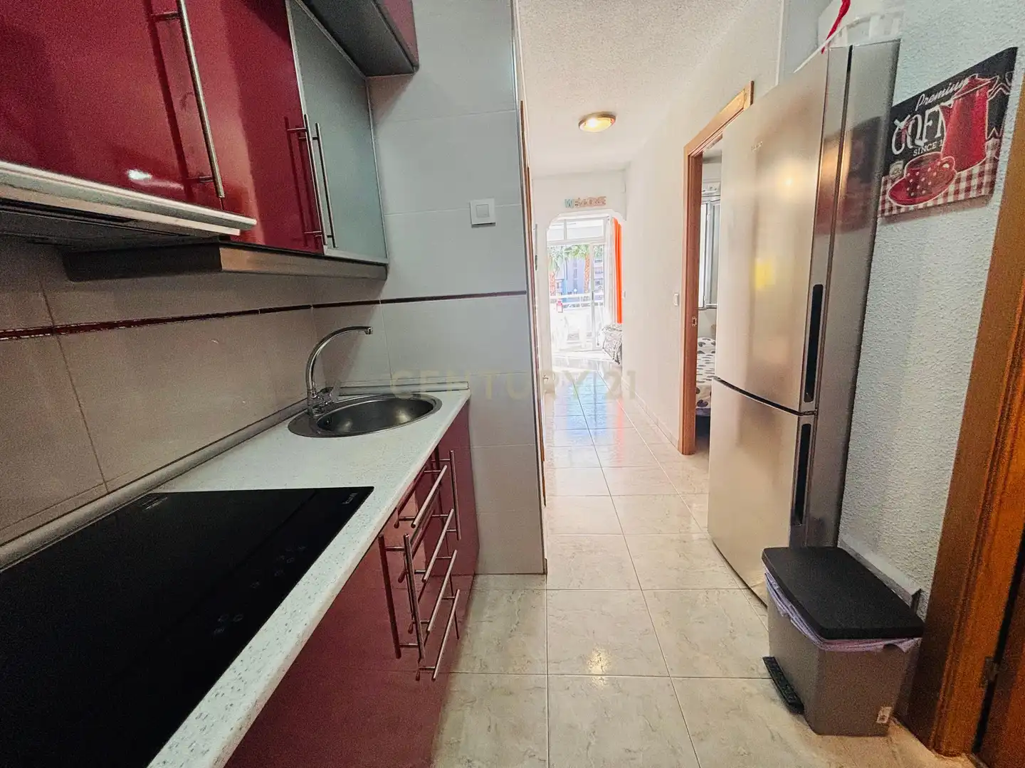 Cocina de Apartamento de alquiler en Calpe / Calp con Aire acondicionado, Lavadora y Microondas