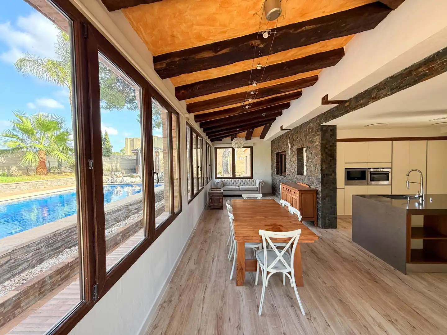 Terrasse von Haus oder Chalet zur Miete in San Antonio de Benagéber mit Klimaanlage, Heizung und Privatgarten