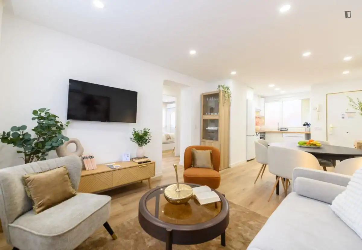 Sala de estar de Apartamento de alquiler en Madrid con Aire acondicionado, Calefacción y Amueblado
