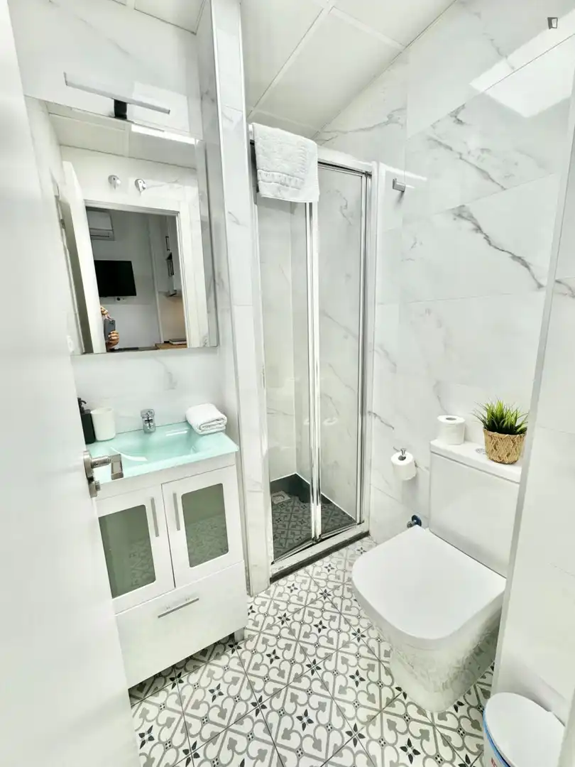 Badezimmer von Wohnung zur Miete in Madrid mit Klimaanlage, Möbliert und Waschmaschine