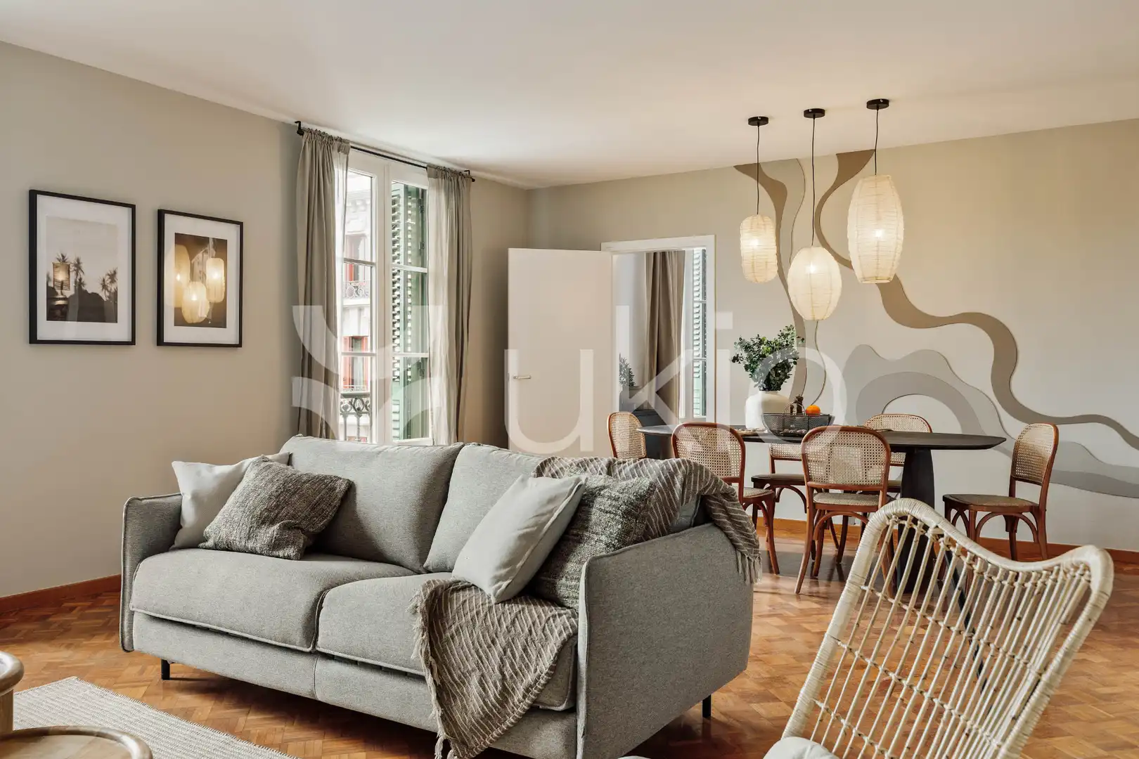 Sala d'estar de Apartament de lloguer en Barcelona amb Aire condicionat, Calefacció i Moblat