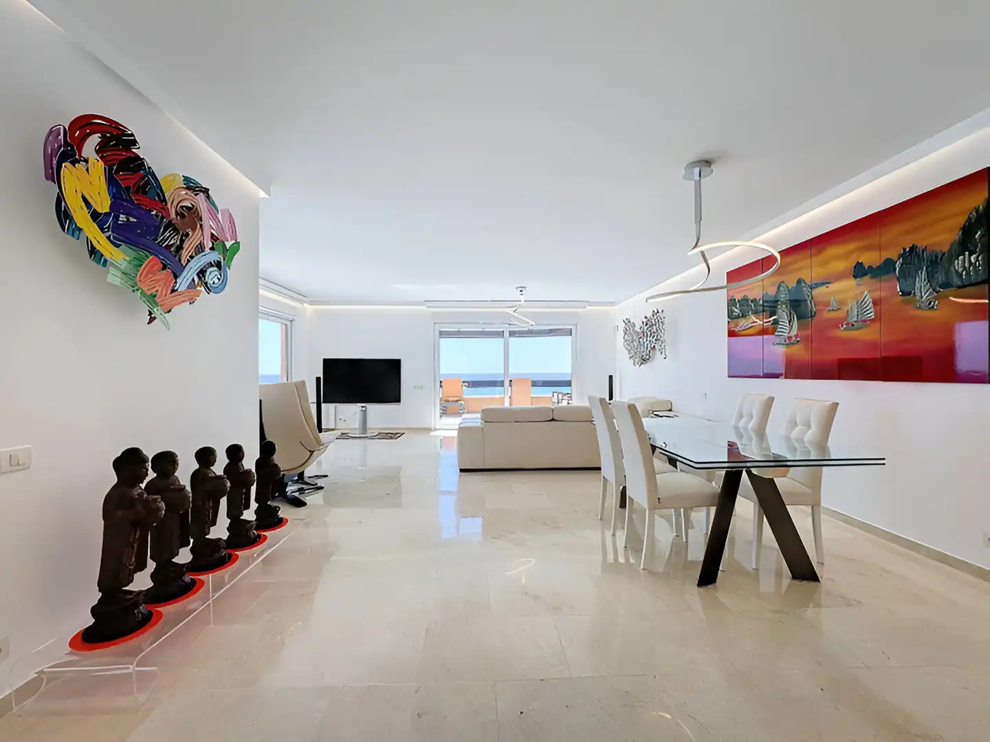 Sala d'estar de Àtic en venda en Manilva amb Aire condicionat, Calefacció i Terrassa