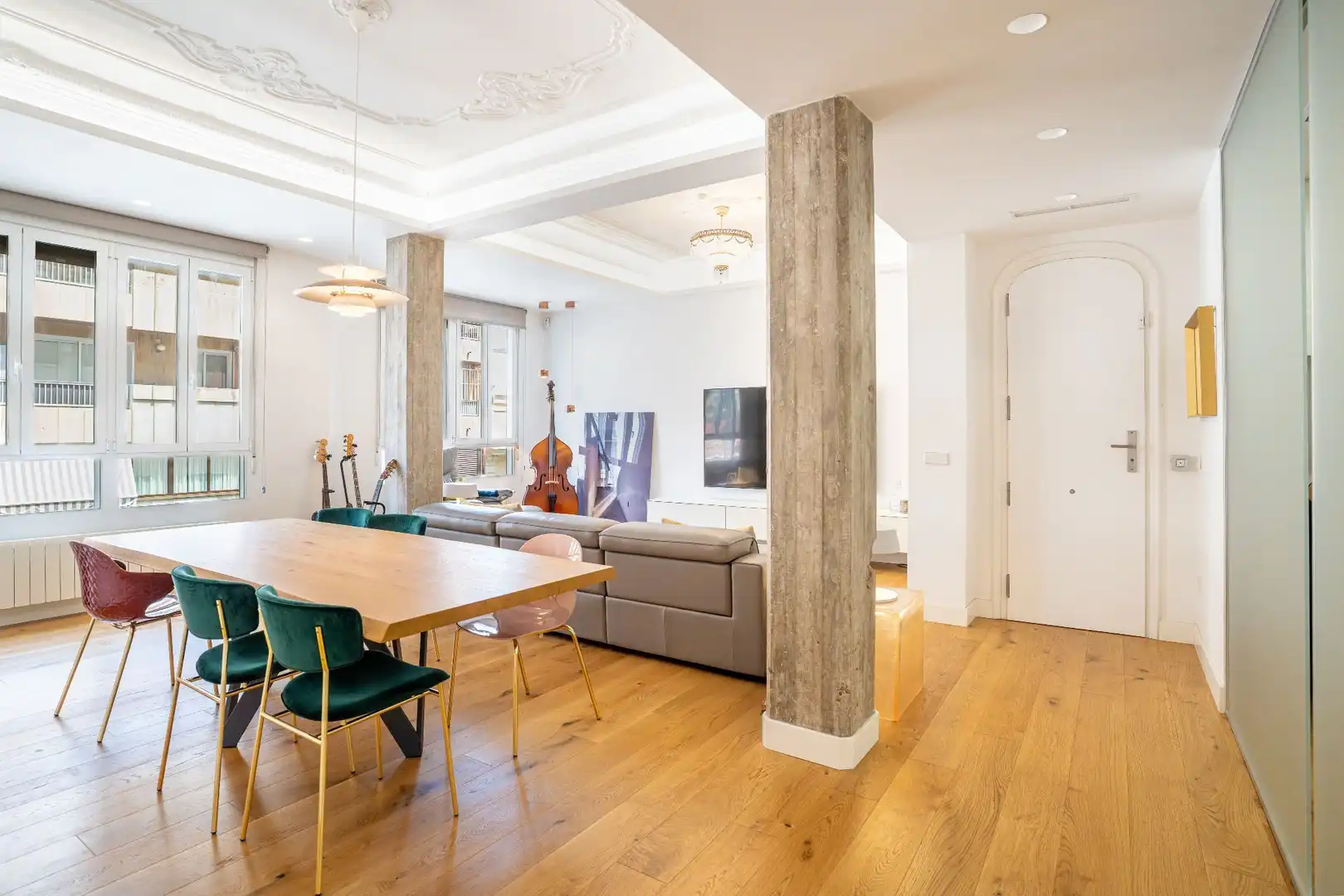 Wohnzimmer von Wohnung zur Miete in Valencia mit Klimaanlage und Heizung