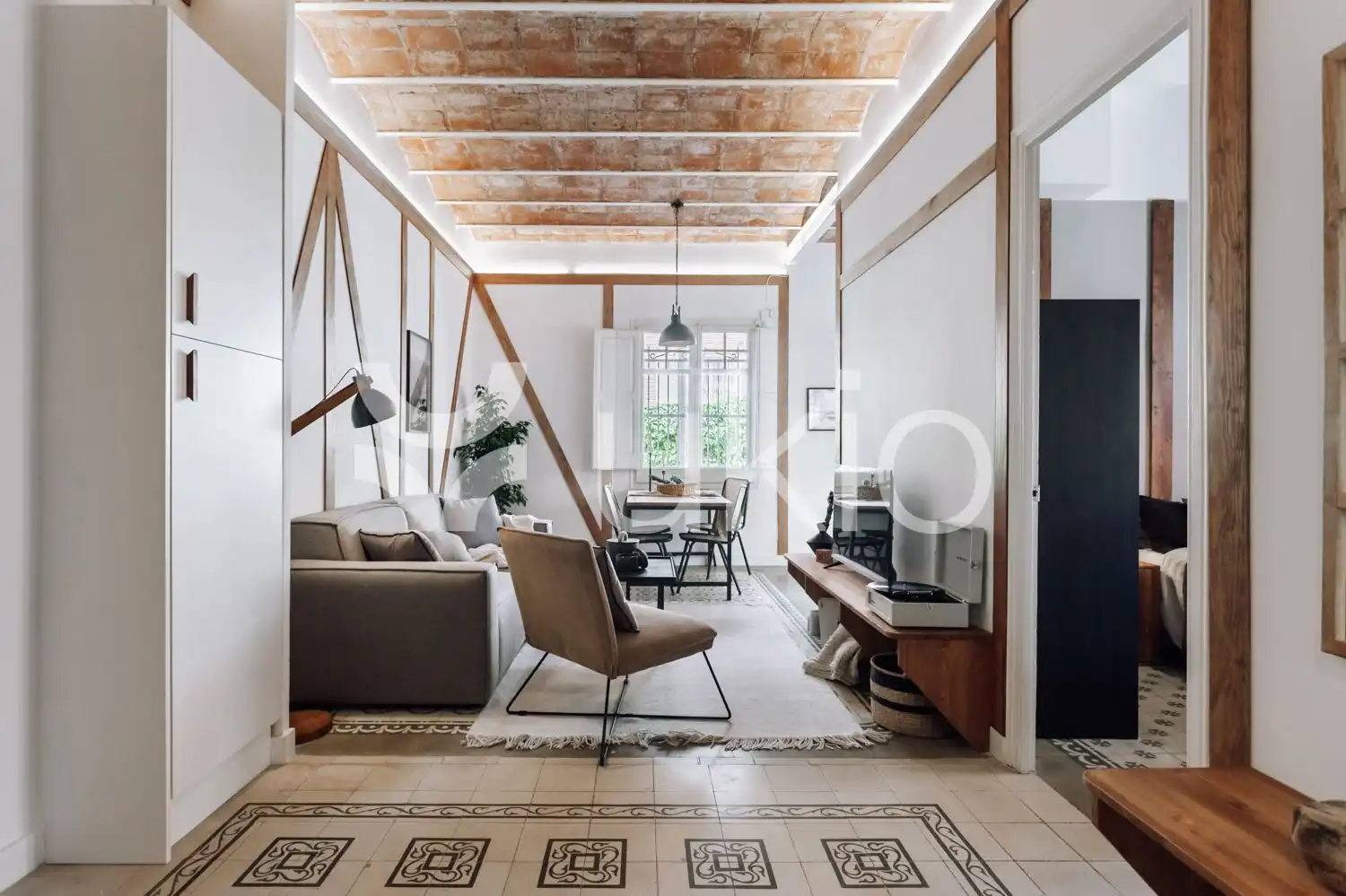 Sala de estar de Apartamento de alquiler en Barcelona con Aire acondicionado, Amueblado y Horno