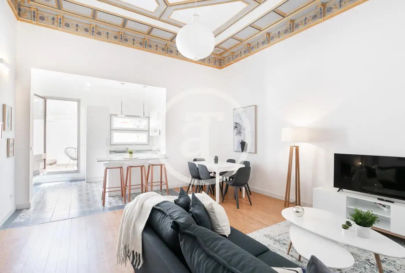 Living room of Flat for rent in  Barcelona Capital  with Air Conditioner, Heating and Furnished