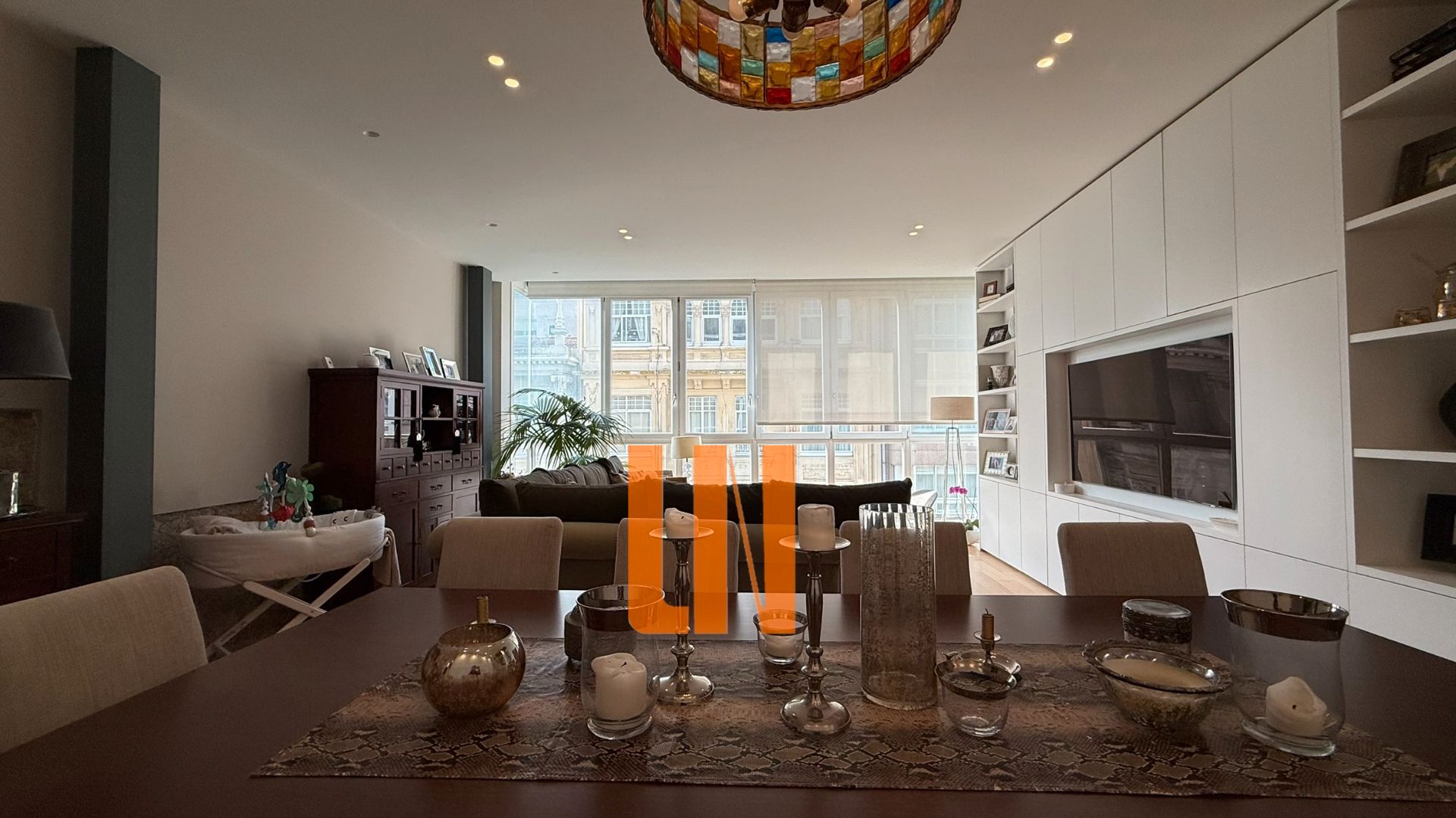 Living room of Flat for sale in A Coruña Capital   with Heating, Parquet flooring and Oven