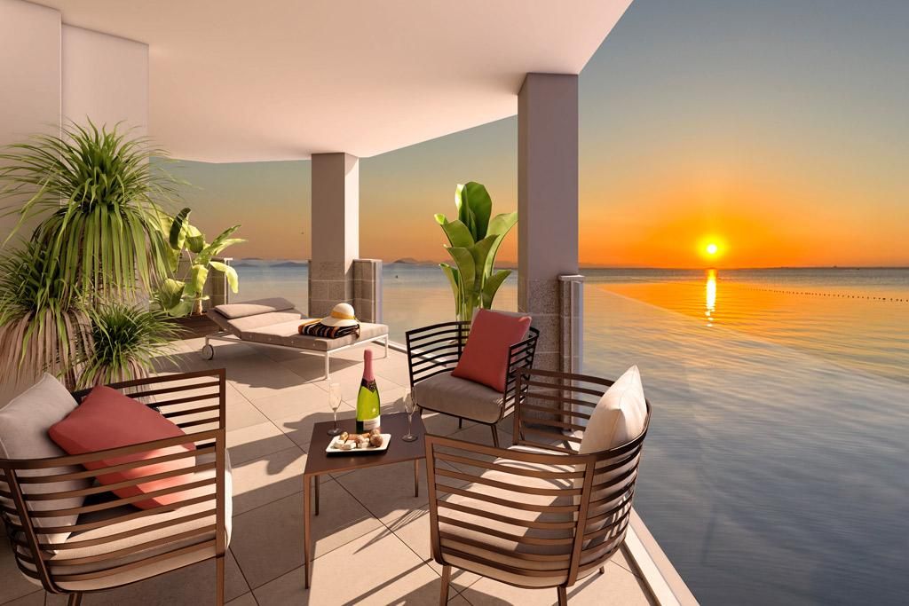 Terrassa de Apartament en venda en La Manga del Mar Menor amb Jardí privat, Terrassa i Piscina