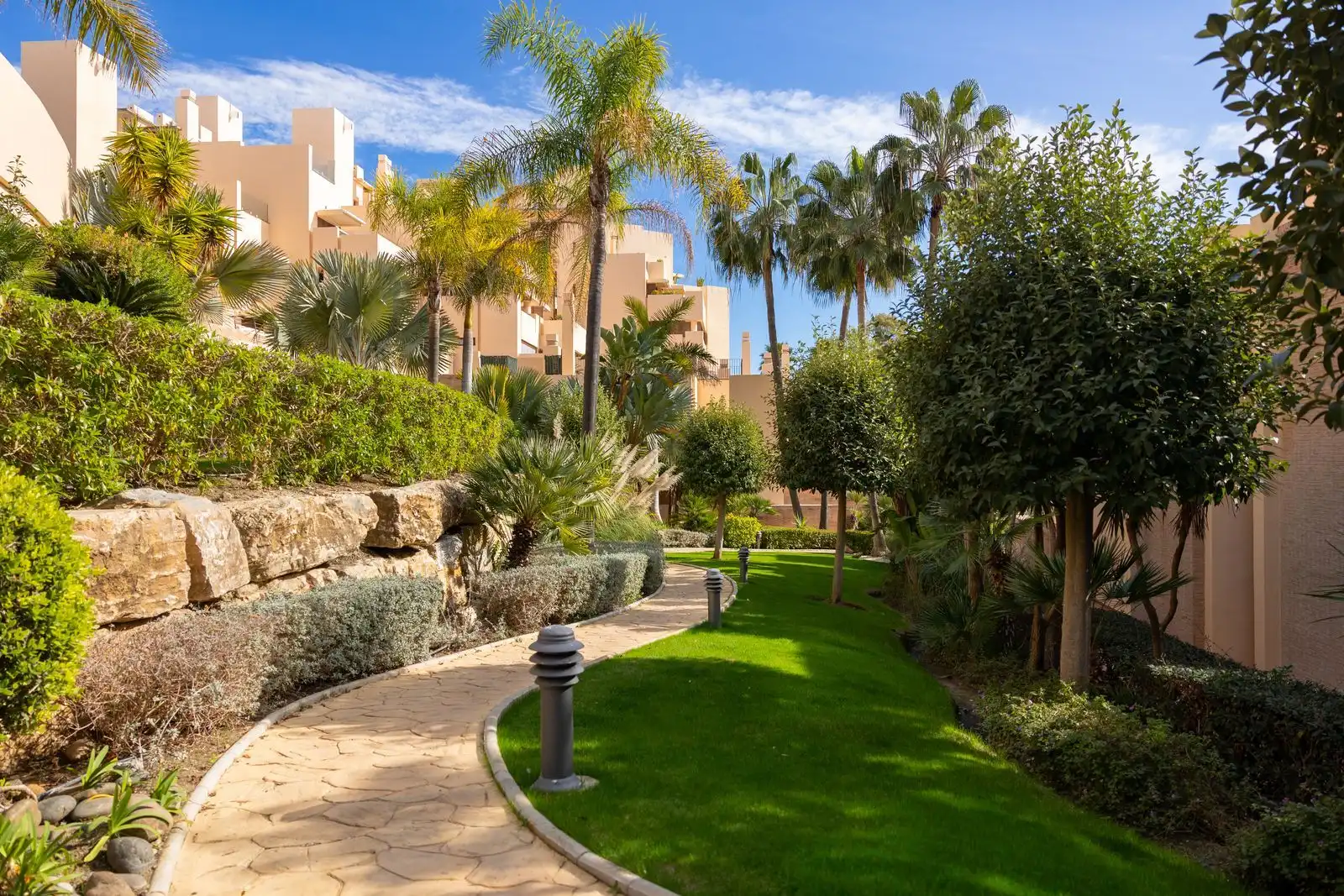 Jardín de Apartamento en venta en Estepona con Aire acondicionado, Terraza y Amueblado